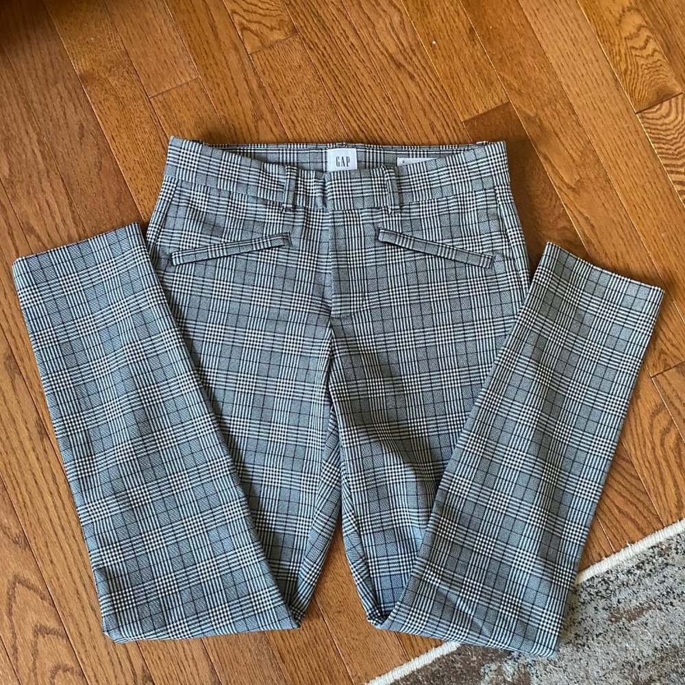 GAP Gray Plaid Signature Skinny Ankle Pants
